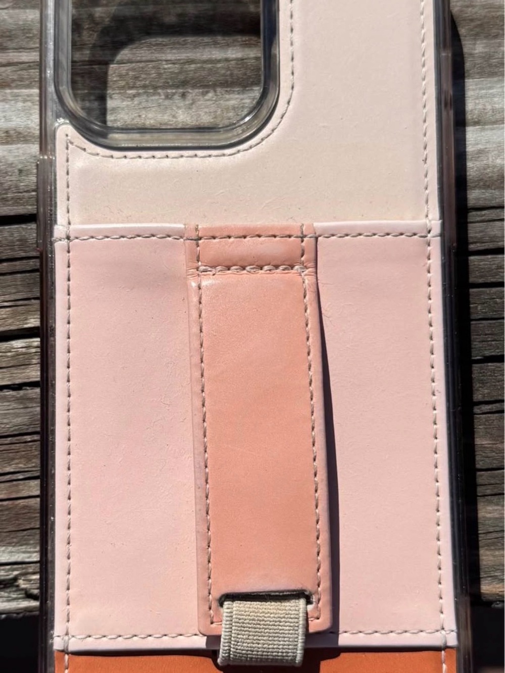 Premium Pink Leather Phone Case with Strap Grip - Walli